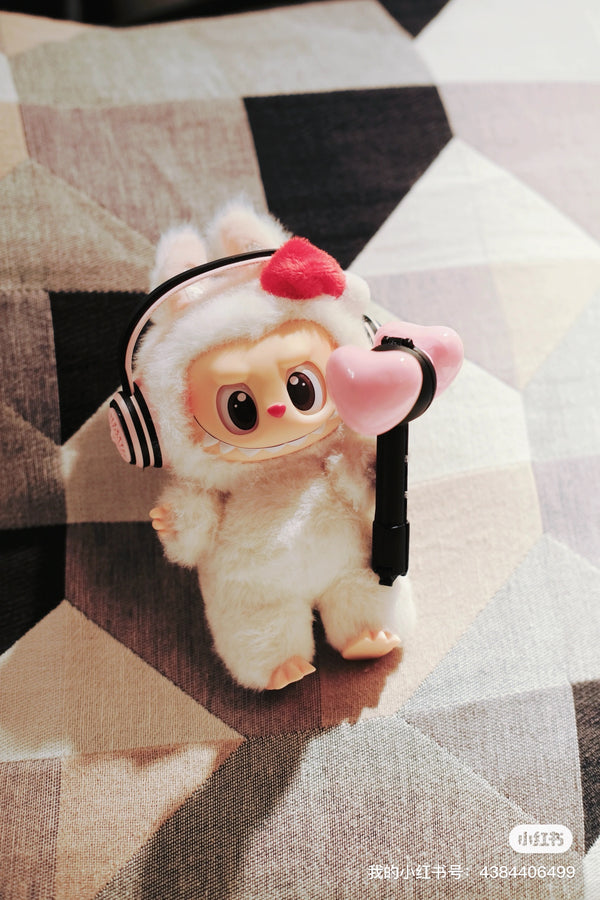 Handmade K-pop Lightstick & Headphone Set – Glowing Idol Concert Vibes for Your Labubu Doll!